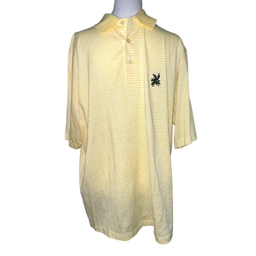 Polo Ralph Lauren Golf Men's Yellow and White striped cotton Polo. Size large